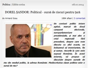 politicul sursa de risc