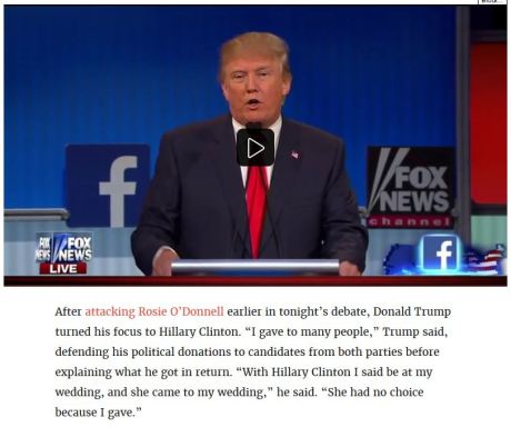 clinton came because I gave